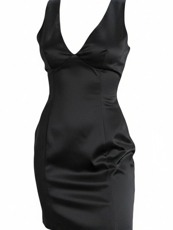 Anthropologie Dresses & Skirts - Anthropologie Satin Bodycon Mini Dress Size 12 Deep Brown NWT